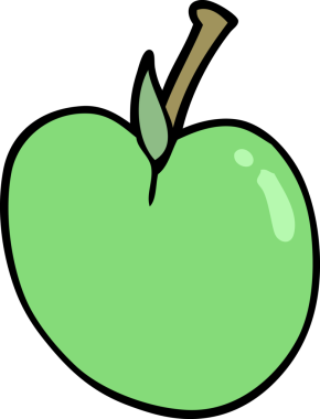 Bir insan tarafından çizilmiş elma karalaması.