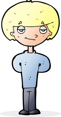 Bir insan tarafından çizilmiş mutlu bir adam.