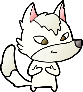 Bir insan tarafından çizilmiş dost canlısı bir kurt.