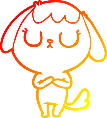 Bir insan tarafından çizilmiş sevimli bir köpeğin sıcak çizgi çizgisi.