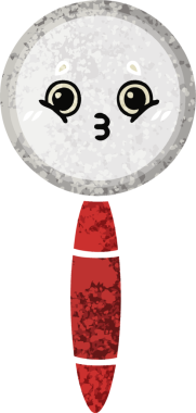 Bir insan tarafından çizilmiş bir büyüteçin retro çizim tarzı karikatürü