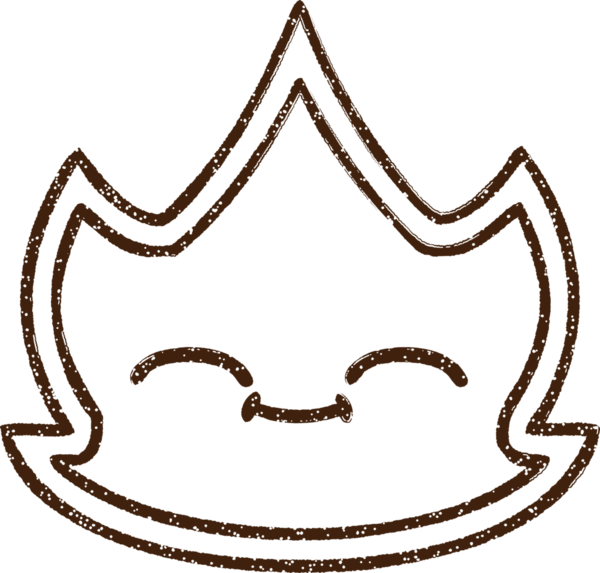 Bir insan tarafından çizilmiş Ateş Sembolü Kömür Çizimi