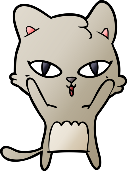 Bir insan tarafından çizilmiş çizgi film kedisi.