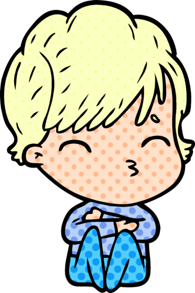 Bir insan tarafından çizilmiş bir çizgi film kadını.