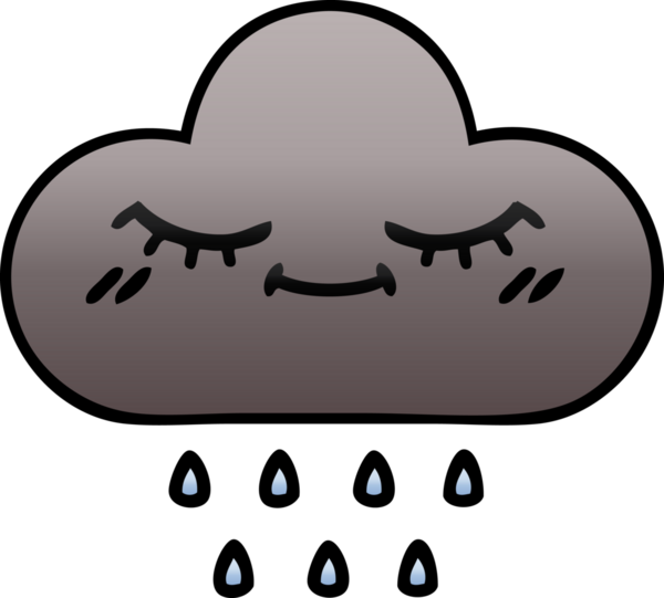 Bir insan tarafından çizilmiş fırtına yağmuru bulutunun gölgeli karikatürü