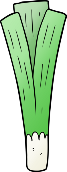 Bir insan tarafından çizilmiş organik pırasa.