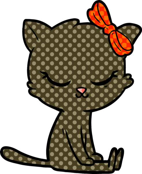 Bir insan tarafından çizilmiş sevimli çizgi film kedisi.