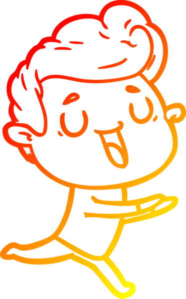 Bir insan tarafından çizilmiş mutlu bir çizgi film karakteri çizimi.