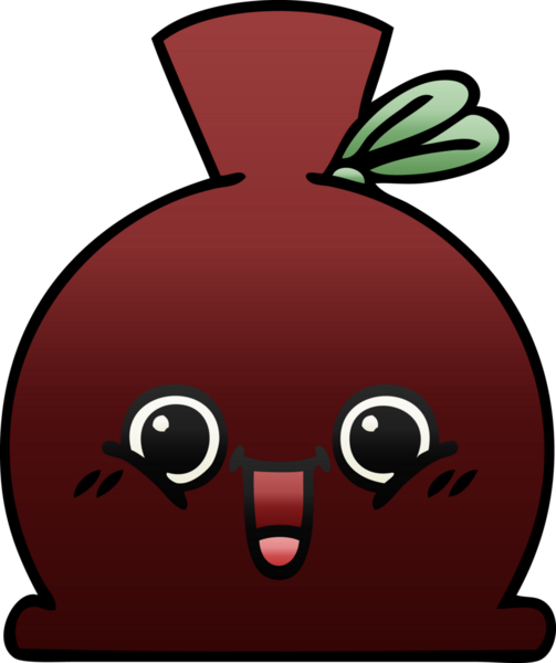 Bir insan tarafından çizilmiş bir çuvalın gölgeli çizgi filmi.