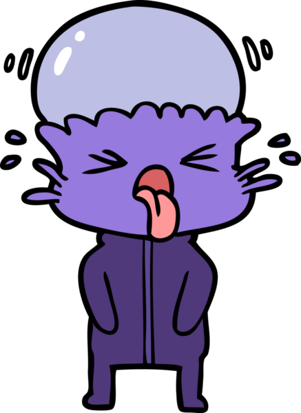 Bir insan tarafından çizilmiş garip bir uzaylı çizgi filmi.