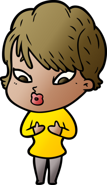 Bir insan tarafından çizilmiş karikatür kadın.