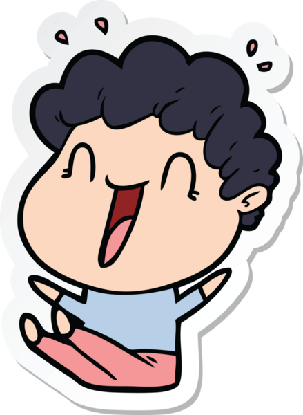 Bir insan tarafından çizilmiş mutlu bir adamın çıkartması.