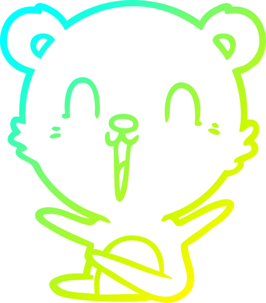 Bir insan tarafından çizilmiş mutlu bir çizgi film ayısının çizimi.