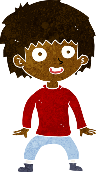 Bir insan tarafından çizilmiş heyecanlı bir çocuk.