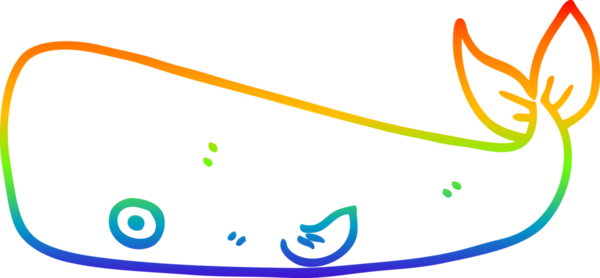 gökkuşağı gradyan çizgisi bir insan tarafından çizilmiş bir karikatür balinası