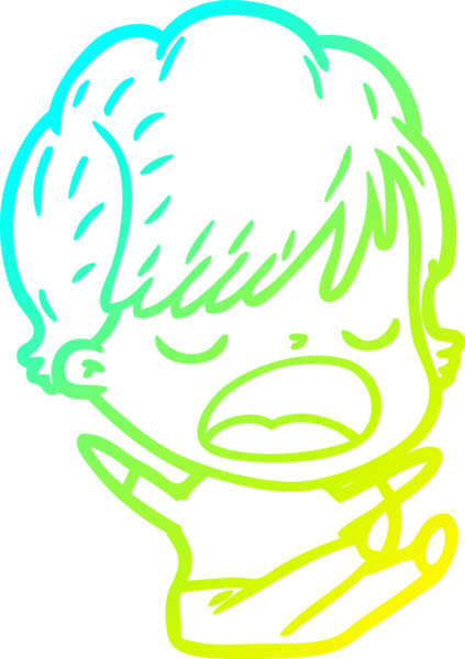 Bir insan tarafından çizilmiş bir karikatür kadın çizimi.