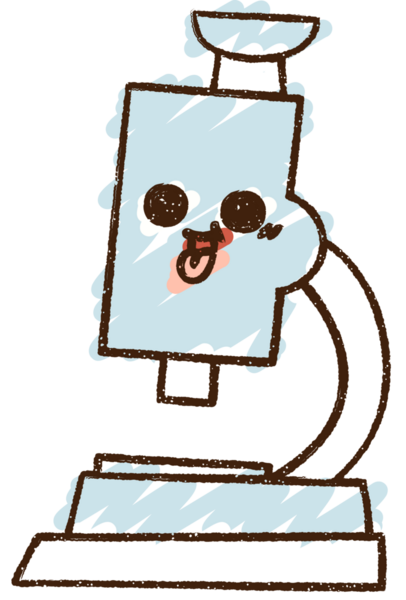 Bir insan tarafından çizilmiş mikroskop Tebeşiri