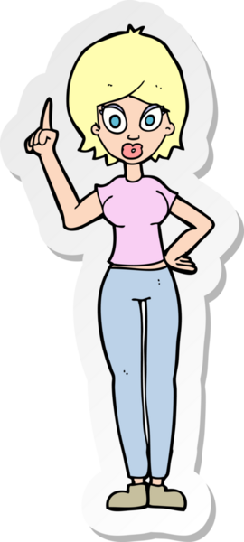 Çizgi filmdeki bir kadının bir insan tarafından çizilen...