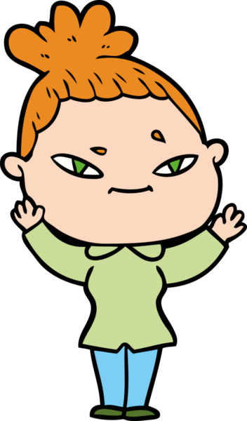 Bir insan tarafından çizilmiş karikatür kadın.