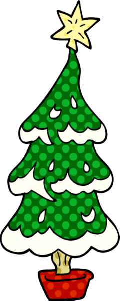 Bir insan tarafından çizilmiş bir karalama Noel ağacı.