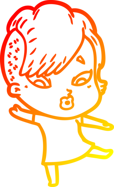 Bir çizgi film karakteri, bir insan tarafından çizilmiş bir kızı şaşırttı.