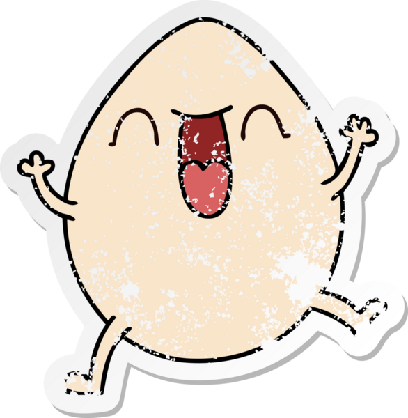 Bir insan tarafından çizilmiş garip bir el karikatür yumurtasının sıkıntılı çıkartması.