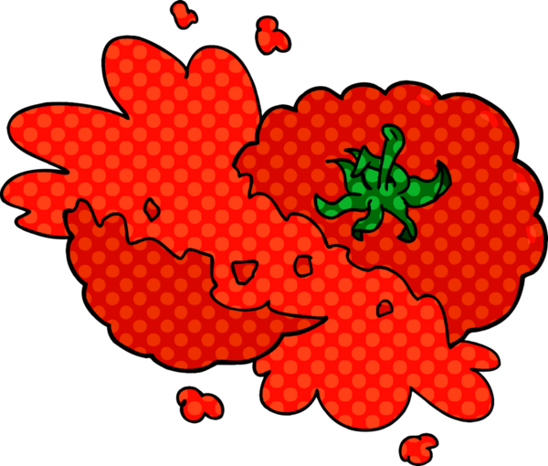 Bir insan tarafından çizilmiş ezilmiş domates.