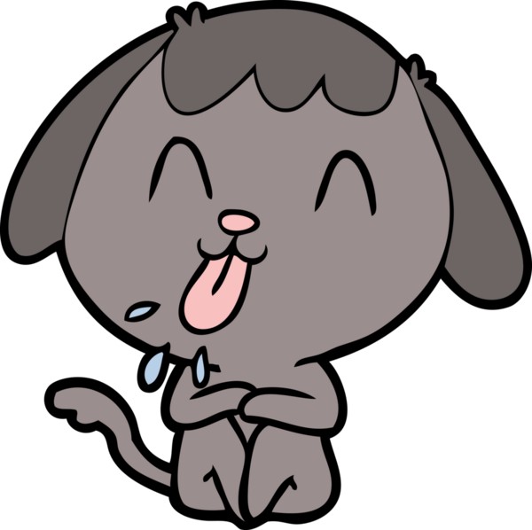 Bir insan tarafından çizilmiş şirin bir çizgi film köpeği.