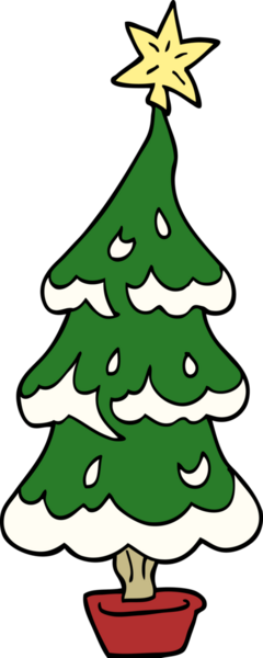 Bir insan tarafından çizilmiş bir karalama Noel ağacı.
