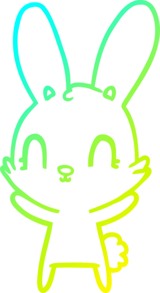 Bir insan tarafından çizilmiş şirin bir çizgi film tavşanı çizimi.