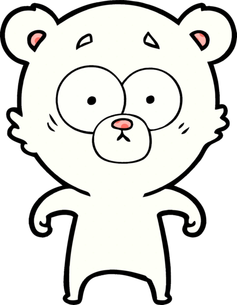 Bir insan tarafından çizilmiş kutup ayısı karikatürü