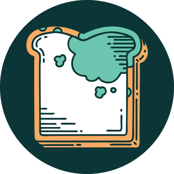 Bir insanın çizdiği küflü ekmeğin ikonik dövme şekli.