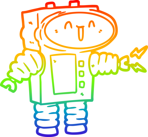 gökkuşağı gradyan çizgisi bir insan tarafından çizilmiş robot çizgi