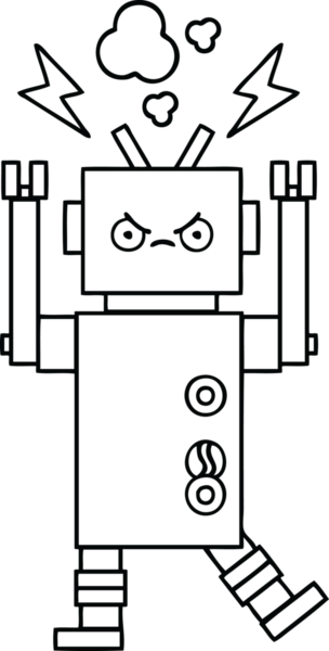 Bir insan tarafından çizilmiş robot çizimi