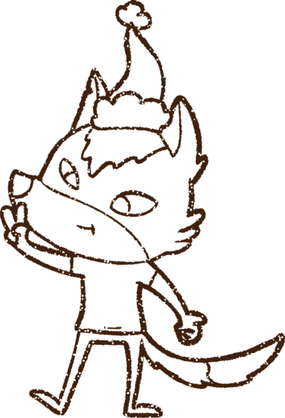 Bir insan tarafından çizilen Xmas Wolf Kömürü