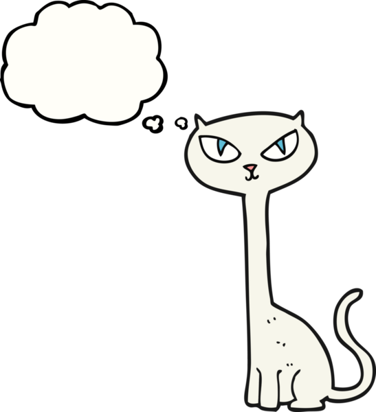 Bir insan tarafından çizilmiş serbest çizim baloncuk çizgi film kedisi.