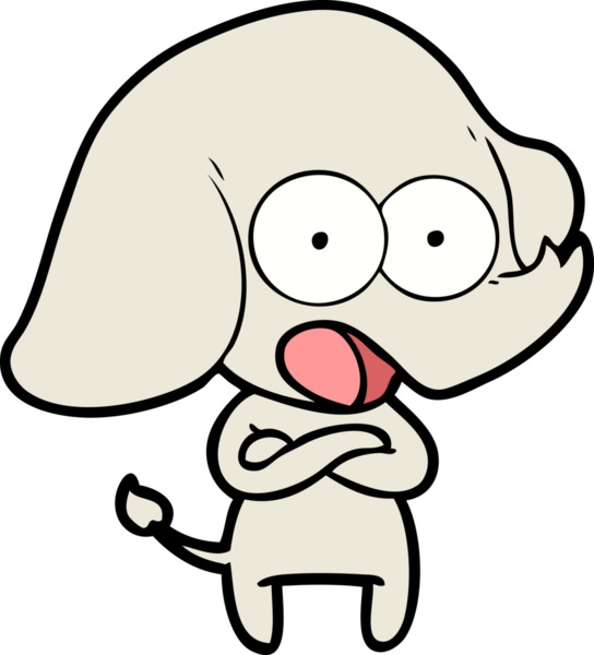 Bir insan tarafından çizilmiş şirin bir fil.