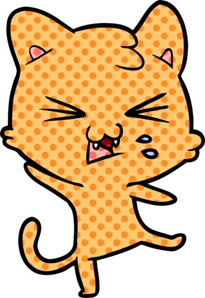 Bir insan tarafından çizilmiş kedi tıslaması.