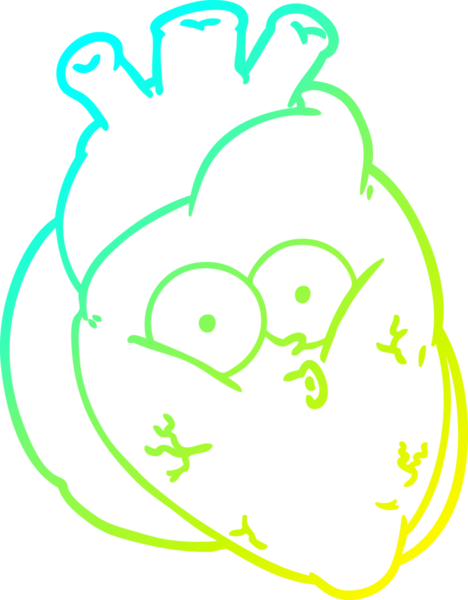 Bir insan tarafından çizilmiş garip bir kalbin soğuk gradyan çizgisi.