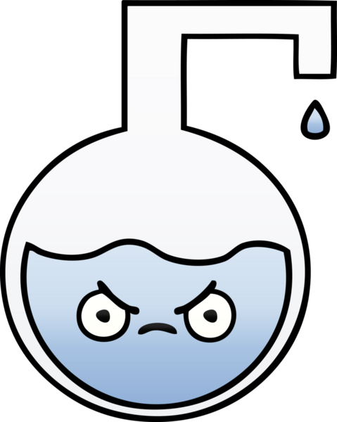 Bir insan tarafından çizilen bilimsel bir deneyin gölgelenmiş karikatürü.