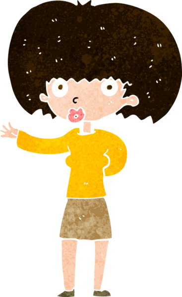 Bir insan tarafından çizilmiş karikatür kadın.