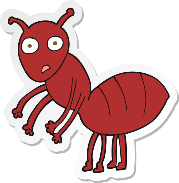 Bir insan tarafından çizilmiş karınca çıkartması.