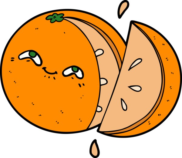 Bir insan tarafından çizilmiş turuncu çizgi film.