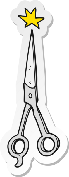 Bir insan tarafından çizilmiş bir berber makasının çıkartması.