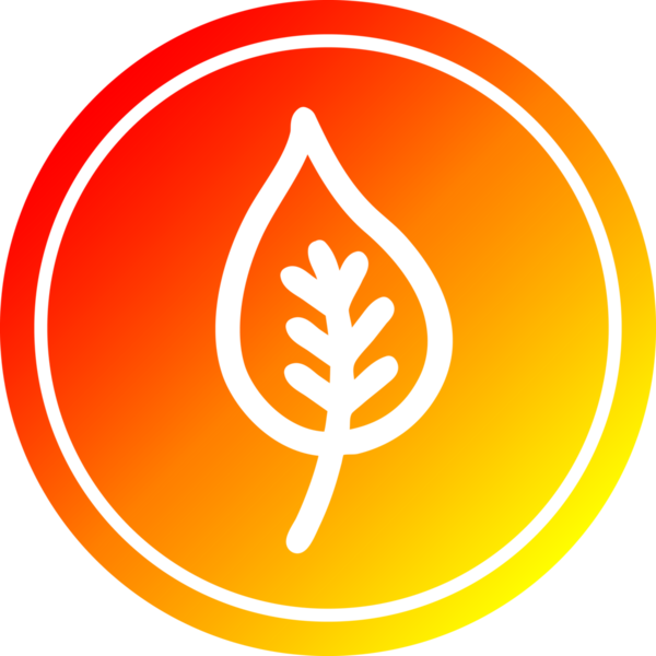 Bir insan tarafından çizilmiş doğal yaprak dairesel simgesi.