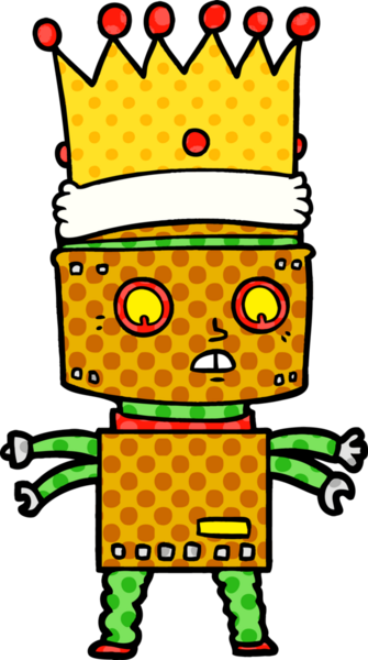 Bir insan tarafından çizilmiş robot kral.