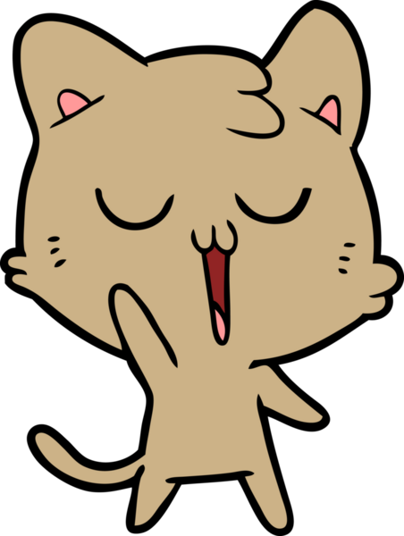 Bir insan tarafından çizilmiş çizgi film kedisi.