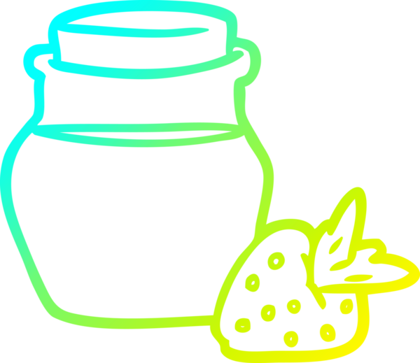 Bir insan tarafından çizilen çilek reçeli kavanozunun soğuk gradyan çizimi