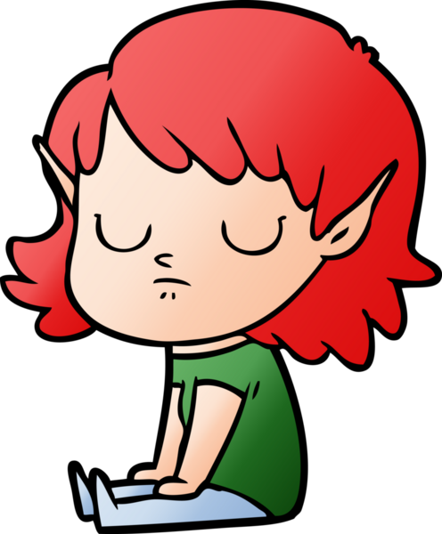 Bir insan tarafından çizilmiş bir elf kızı.