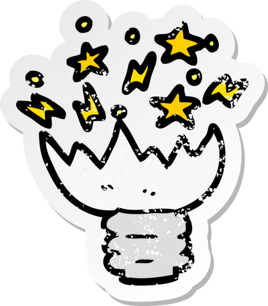 Bir insan tarafından çizilmiş patlayan bir karikatür çıkartması.